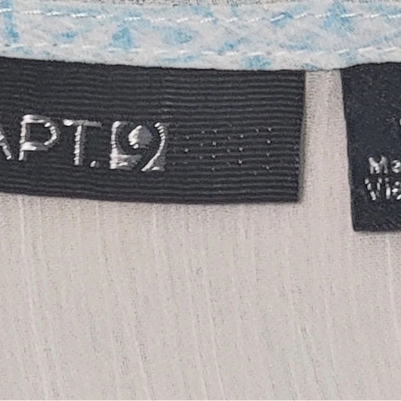 WOMAN'S APT.9 SHORT SLEEVE/ FRONT TIE BLUE BLOUSE TOP.SHEER.SIZE S - Picture 5 of 5